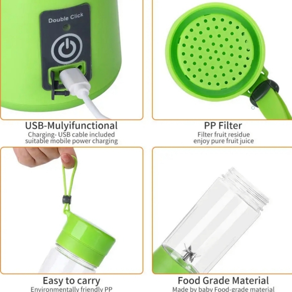 Portable Juicer Blender Cup USB Rechargeable Mixer Smoothies Mini Fruit Machine - Picture 6 of 11